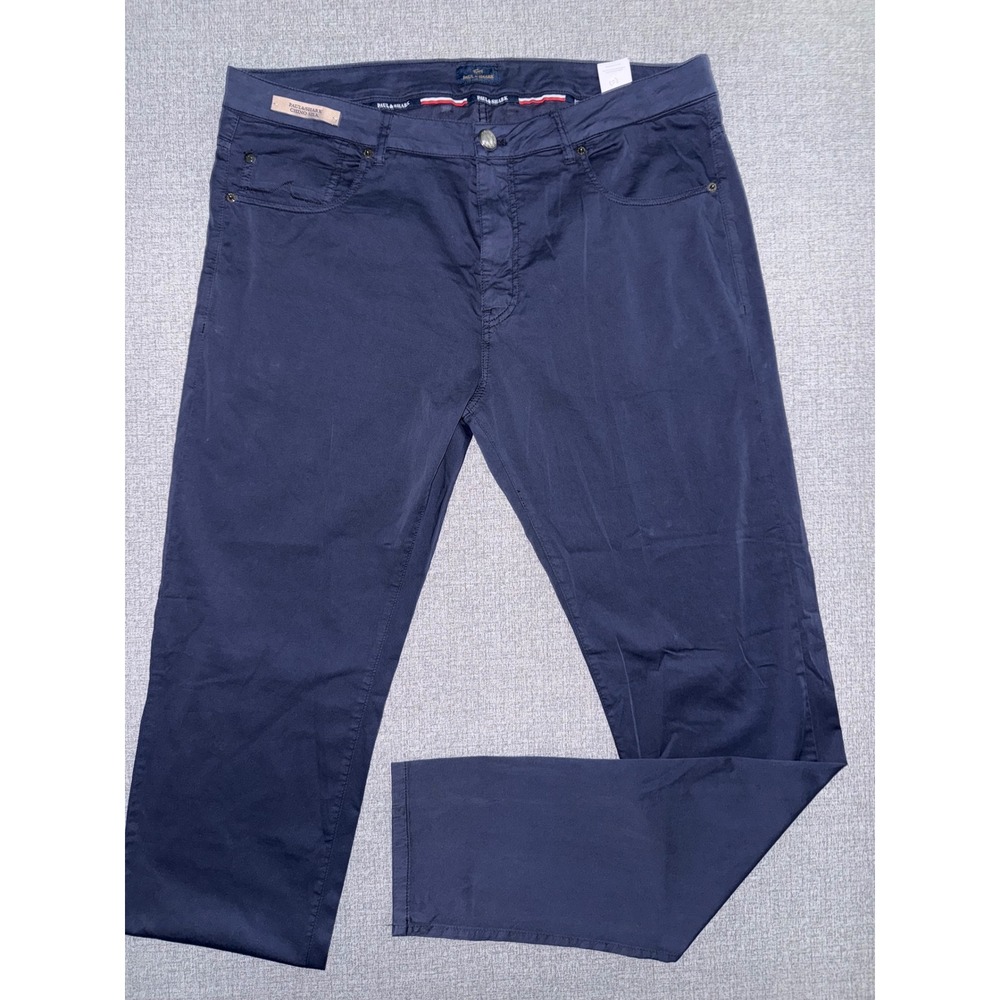 Paul & Shark Chino Silk Navy Blue Pants Mens 5 Pocket Trousers Size 38X34.5 NEW